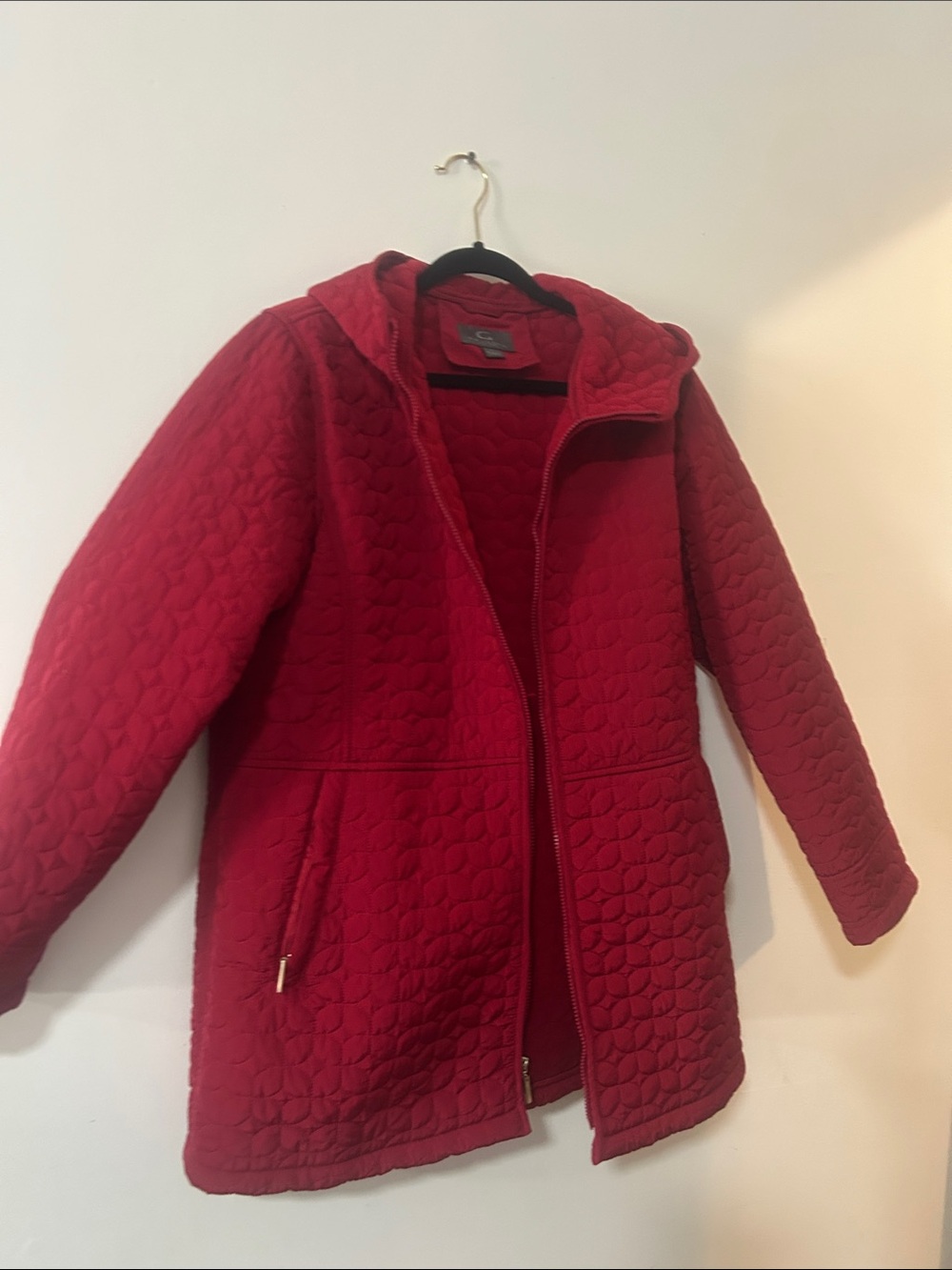 Gallery Quilted Hooded Puffer Coat - Red